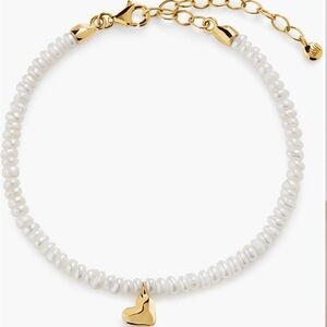 Gold Heart Pearl Bracelet - Women Jewelry